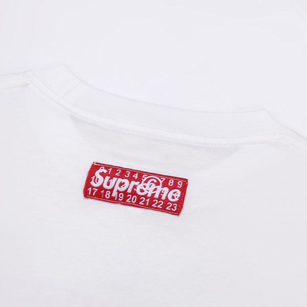 n級品 シュプリーム x mm6 偽物 メゾン マルジェラ ボックス ロゴ tシャツ ホワイト shm75807